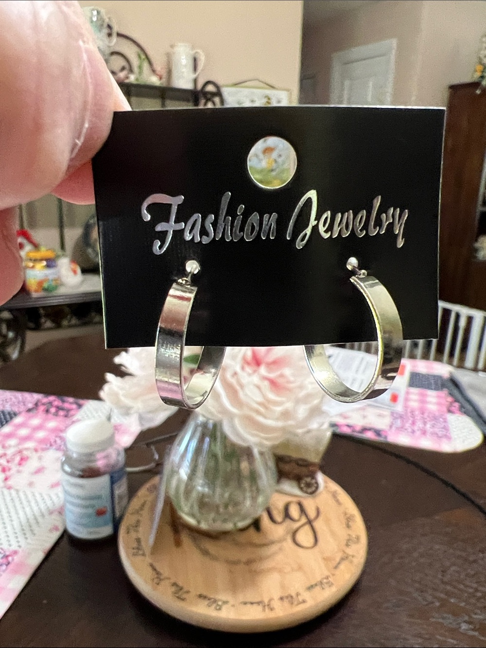 Fashion Jewelry Silver Textured Hoop Earrings